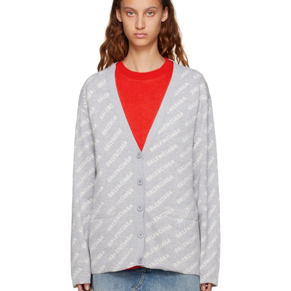 BALENCIAGA
Gray All Over Cardigan